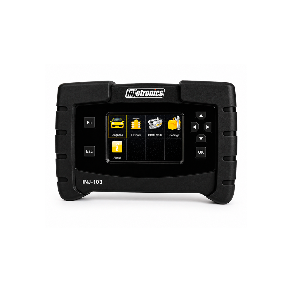 Scanner Automotivo Profissional com Gráfico de 2 Parâmetros Simultâneos - INJETRONICS INJ-103